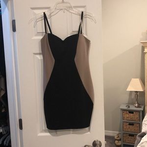 Black and Tan bodycon dress
